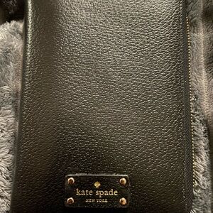 kate spade Black Leather Card & Key Holder with Gold Tone Hardware